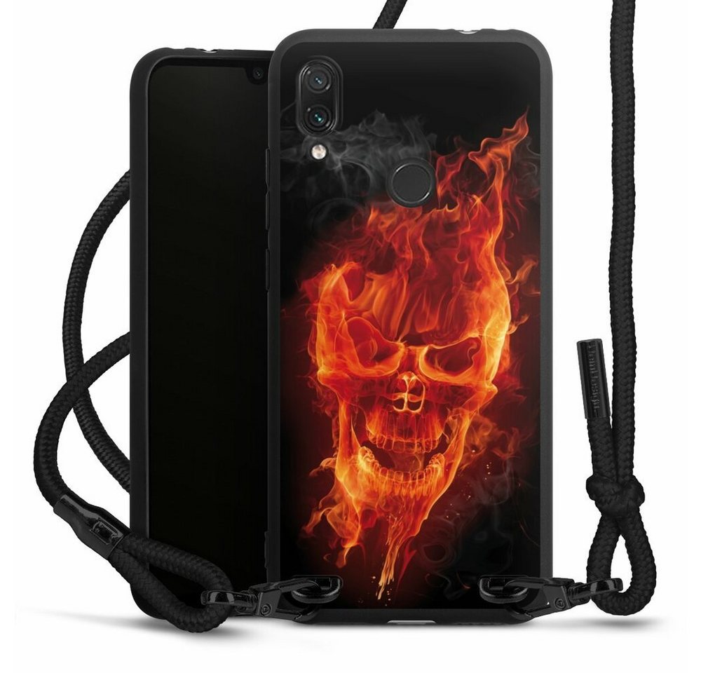 DeinDesign Handyhülle Totenkopf Feuer Schädel Burning Skull, Xiaomi Redmi Note 7 Premium Handykette Hülle mit Band Cover mit Kette von DeinDesign