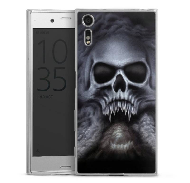 DeinDesign Handyhülle Totenkopf Schädel Trinity, Sony Xperia XZs Slim Case Silikon Hülle Ultra Dünn Schutzhülle von DeinDesign