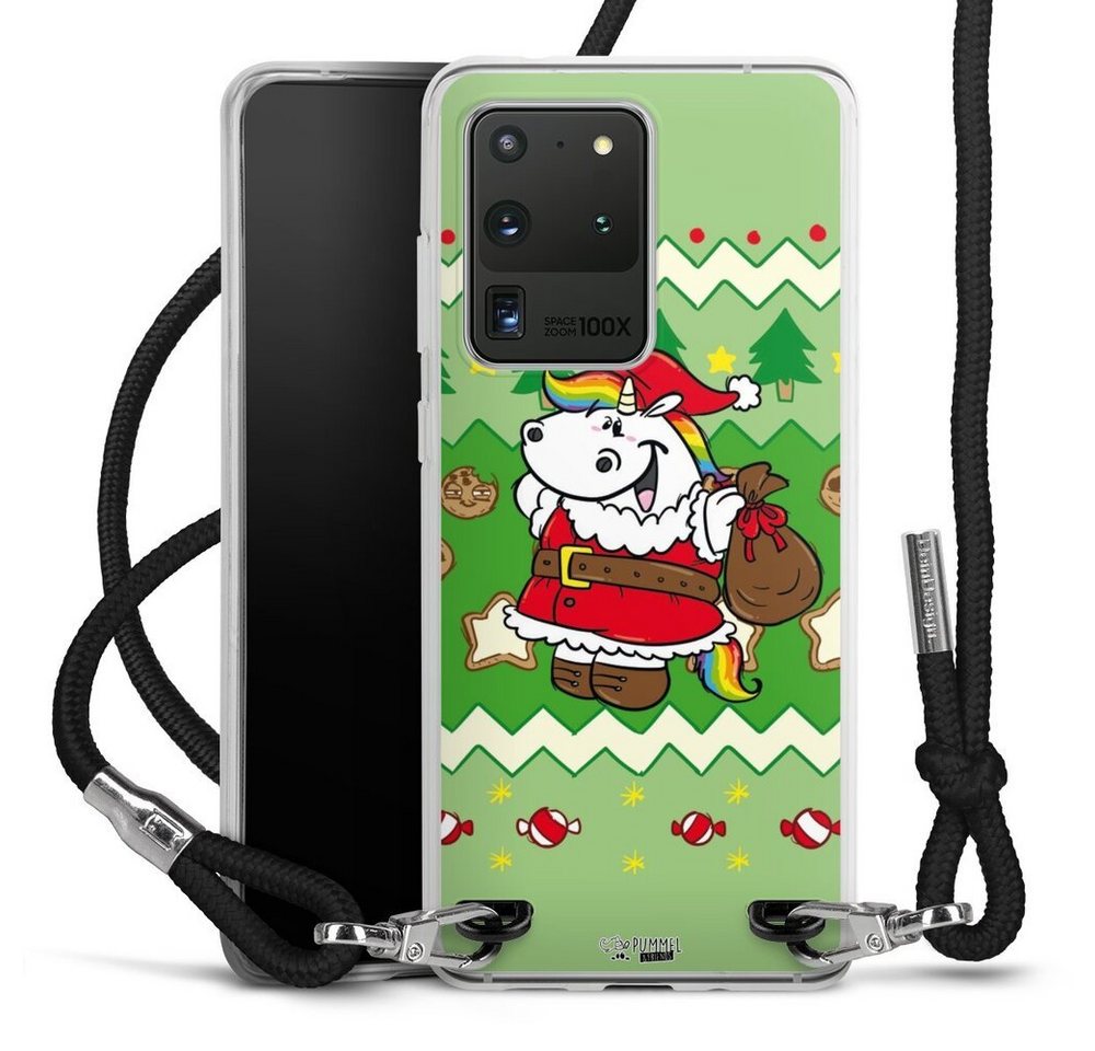 DeinDesign Handyhülle Ugly Christmas Pummeleinhorn Grün, Samsung Galaxy S20 Ultra 5G Handykette Hülle mit Band Cover mit Kette von DeinDesign