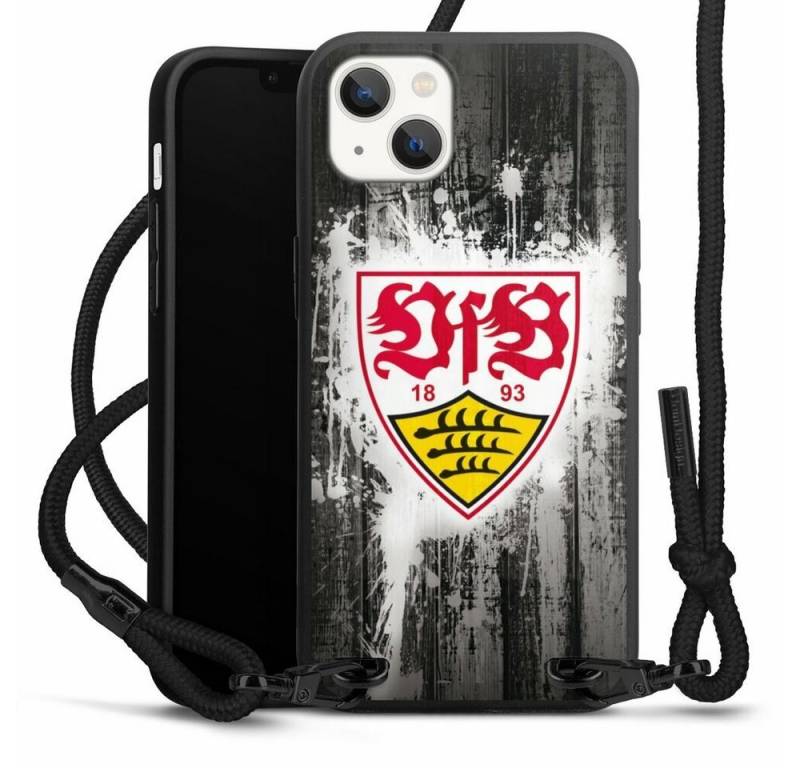 DeinDesign Handyhülle VfB Stuttgart Offizielles Lizenzprodukt VfB Stuttgart Splash, Apple iPhone 13 Premium Handykette Hülle mit Band Case zum Umhängen von DeinDesign