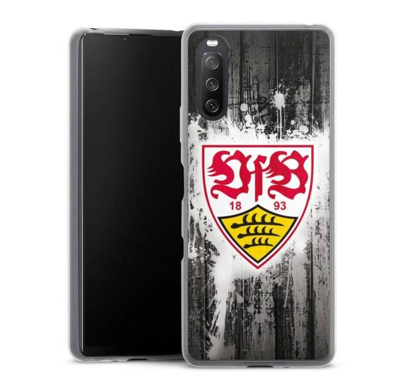 DeinDesign Handyhülle VfB Stuttgart Offizielles Lizenzprodukt VfB Stuttgart Splash, Sony Xperia 10 III Slim Case Silikon Hülle Ultra Dünn Schutzhülle von DeinDesign