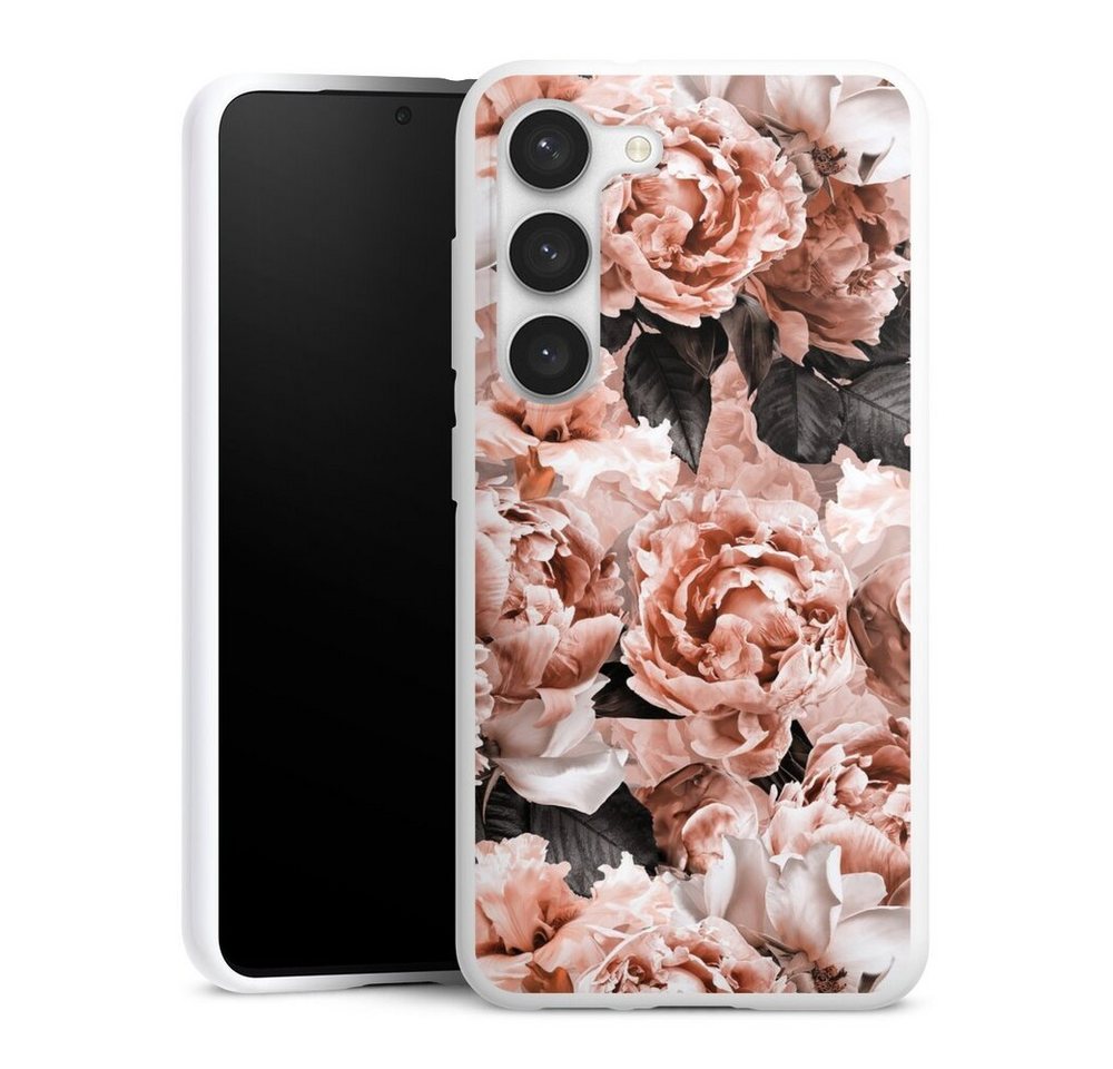 DeinDesign Handyhülle Vintage Blume Rose Vintage Flower Wallpaper, Samsung Galaxy S23 Silikon Hülle Bumper Case Handy Schutzhülle von DeinDesign