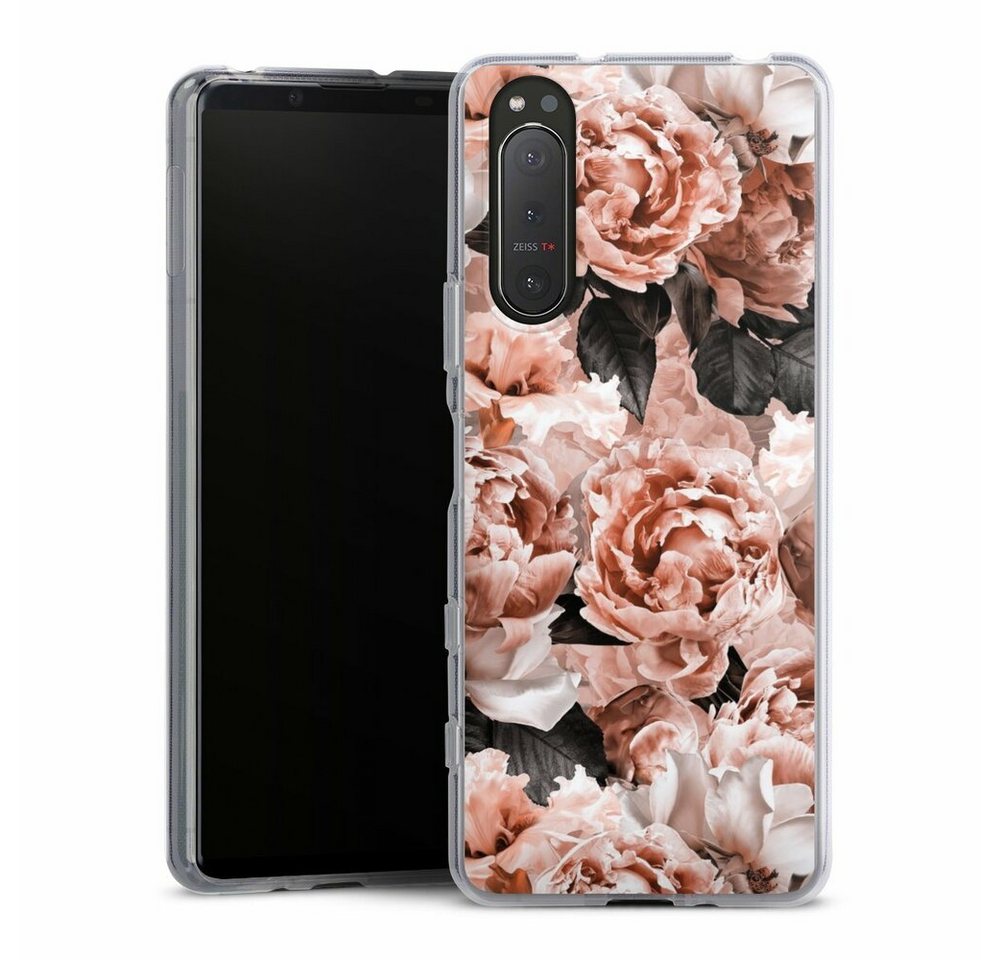 DeinDesign Handyhülle Vintage Blume Rose Vintage Flower Wallpaper, Sony Xperia 5 II Silikon Hülle Bumper Case Handy Schutzhülle von DeinDesign