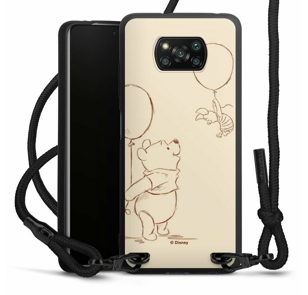 DeinDesign Handyhülle Winnie Puuh Disney Offizielles Lizenzprodukt Winnie & Ferkel, Xiaomi Poco X3 nfc Premium Handykette Hülle mit Band Case zum Umhängen von DeinDesign