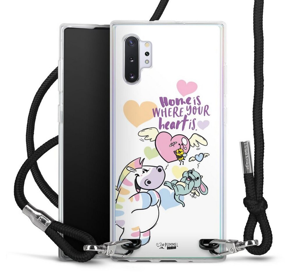 DeinDesign Handyhülle Zebrasus Home Is Where Your Heart Is, Samsung Galaxy Note 10 Plus Handykette Hülle mit Band Cover mit Kette von DeinDesign