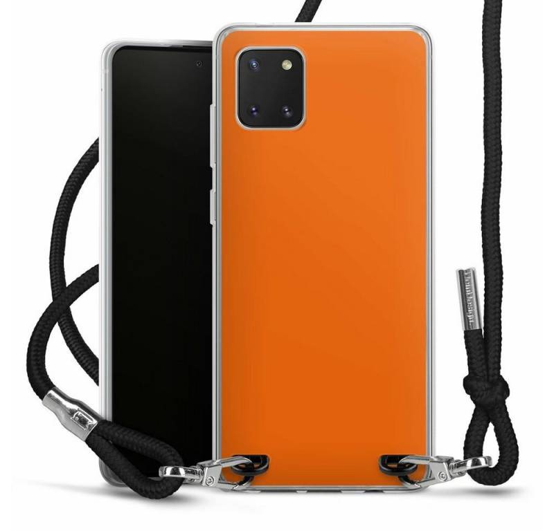 DeinDesign Handyhülle einfarbig orange Farbe Mandarine, Samsung Galaxy Note 10 lite Handykette Hülle mit Band Cover mit Kette von DeinDesign