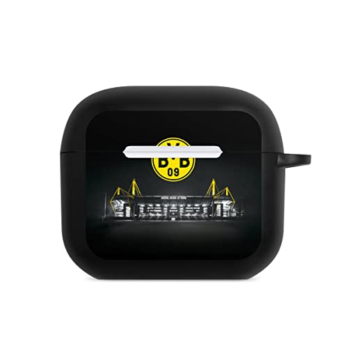 DeinDesign Hülle mit Karabiner kompatibel mit Apple AirPods (3.Generation) Case schwarz Schutzhülle mit Schlüsselanhänger BVB Stadion Borussia Dortmund von DeinDesign