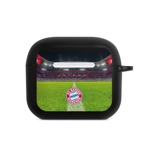 Hülle mit Karabiner kompatibel mit Apple AirPods (3. Generation) Case schwarz Schutzhülle mit Schlüsselanhänger FC Bayern München Stadion FCB von DeinDesign