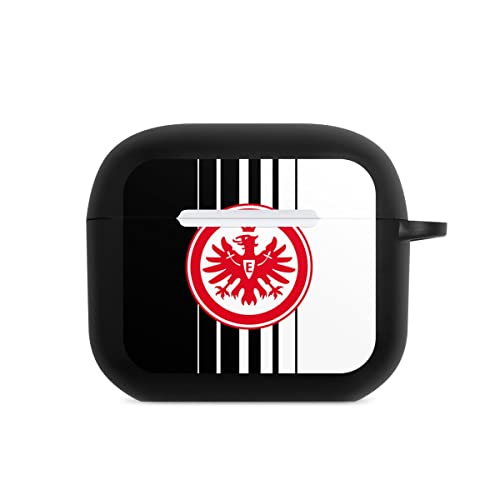 DeinDesign Hülle mit Karabiner kompatibel mit Apple AirPods (3.Generation) Case schwarz Schutzhülle mit Schlüsselanhänger Offizielles Lizenzprodukt Eintracht Frankfurt Streifen von DeinDesign