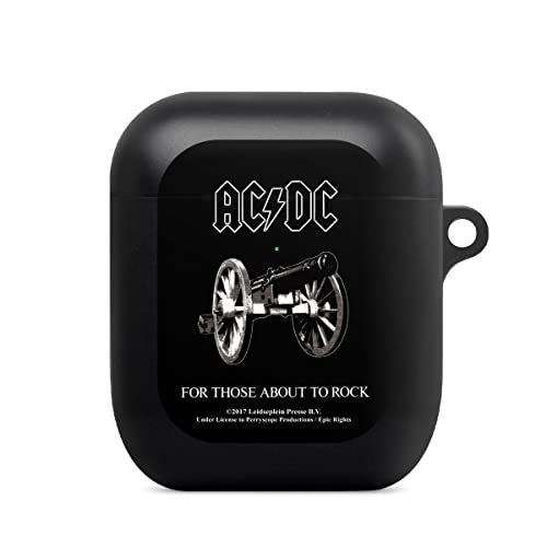 DeinDesign Hülle mit Karabiner kompatibel mit Apple AirPods Case schwarz Schutzhülle mit Schlüsselanhänger ACDC Rock Fanartikel von DeinDesign