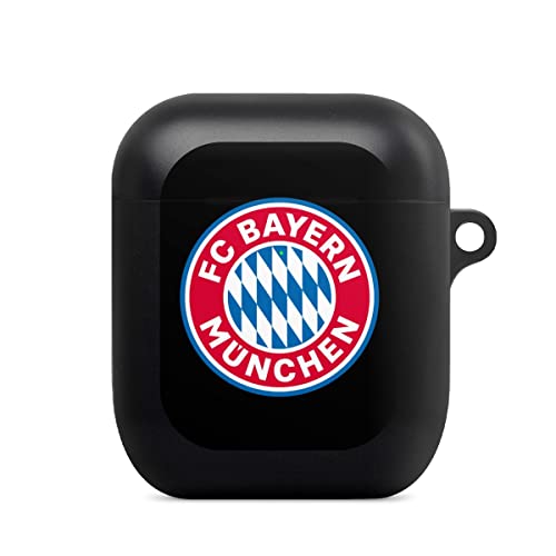 DeinDesign Hülle mit Karabiner kompatibel mit Apple AirPods Case schwarz Schutzhülle mit Schlüsselanhänger FC Bayern München Fußball Offizielles Lizenzprodukt von DeinDesign