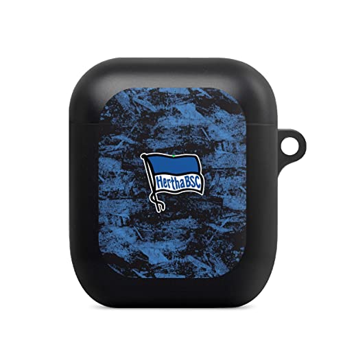 DeinDesign Hülle mit Karabiner kompatibel mit Apple AirPods Case schwarz Schutzhülle mit Schlüsselanhänger Hertha BSC Flagge Logo von DeinDesign