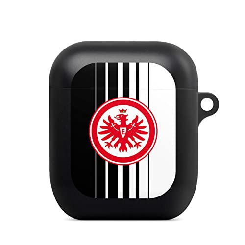 DeinDesign Hülle mit Karabiner kompatibel mit Apple AirPods Case schwarz Schutzhülle mit Schlüsselanhänger Offizielles Lizenzprodukt Eintracht Frankfurt Streifen von DeinDesign