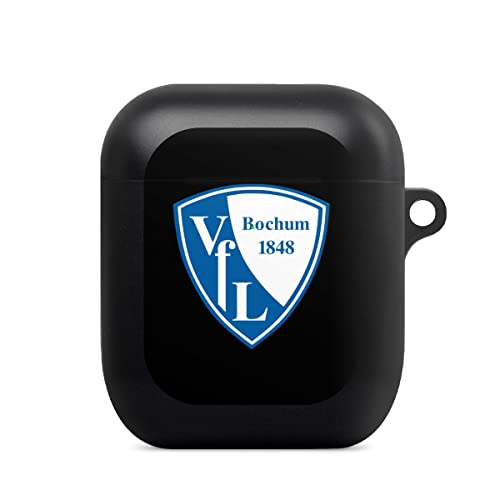DeinDesign Hülle mit Karabiner kompatibel mit Apple AirPods Case schwarz Schutzhülle mit Schlüsselanhänger VFL Bochum Offizielles Lizenzprodukt Wappen von DeinDesign