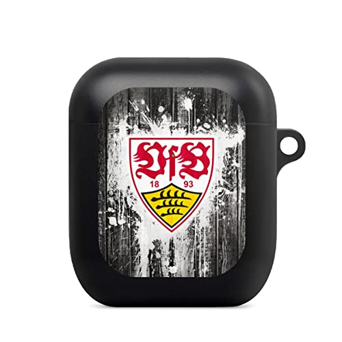 DeinDesign Hülle mit Karabiner kompatibel mit Apple AirPods Case schwarz Schutzhülle mit Schlüsselanhänger VfB Stuttgart Offizielles Lizenzprodukt Bundesliga von DeinDesign