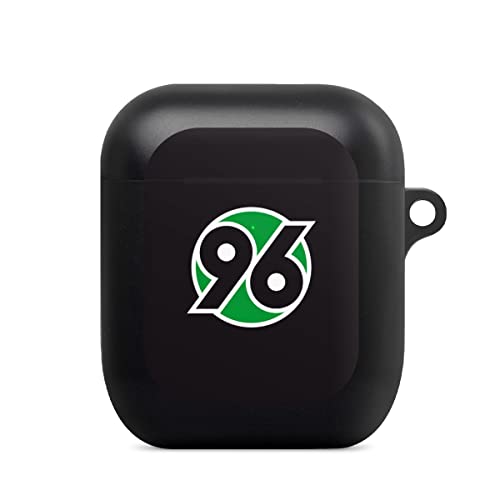 DeinDesign Hülle mit Karabiner kompatibel mit Apple AirPods Case schwarz Schutzhülle mit Schlüsselanhänger Wappen Fußball Hannover 96 von DeinDesign