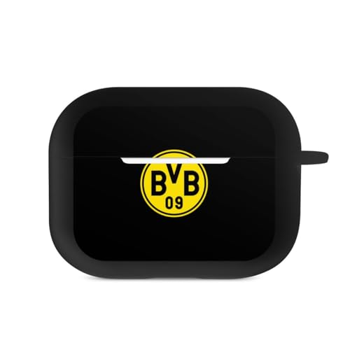 DeinDesign Hülle mit Karabiner kompatibel mit Apple AirPods Pro 1. Generation Case schwarz Schutzhülle mit Schlüsselanhänger Borussia Dortmund Logo BVB von DeinDesign