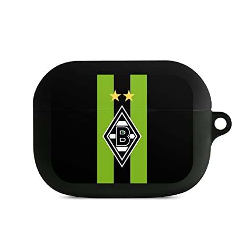 DeinDesign Hülle mit Karabiner kompatibel mit Apple AirPods Pro 1. Generation Case schwarz Schutzhülle mit Schlüsselanhänger Borussia Mönchengladbach Streifen Gladbach von DeinDesign