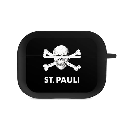 DeinDesign Hülle mit Karabiner kompatibel mit Apple AirPods Pro 1. Generation Case schwarz Schutzhülle mit Schlüsselanhänger FC St. Pauli Totenkopf Offizielles Lizenzprodukt von DeinDesign