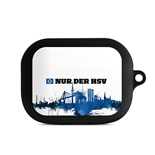 DeinDesign Hülle mit Karabiner kompatibel mit Apple AirPods Pro 1. Generation Case schwarz Schutzhülle mit Schlüsselanhänger HSV Offizielles Lizenzprodukt Bundesliga von DeinDesign