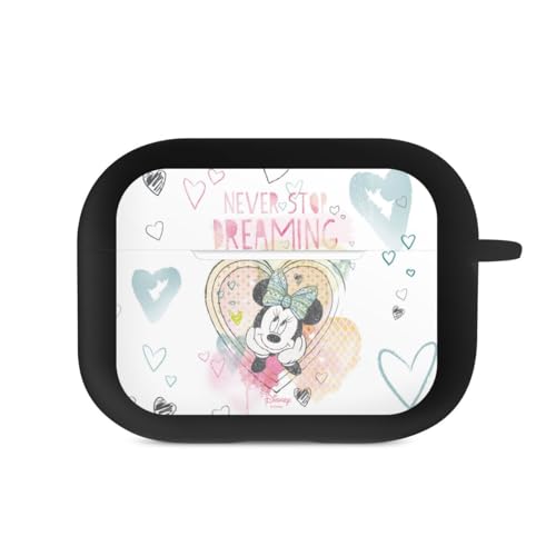 DeinDesign Hülle mit Karabiner kompatibel mit Apple AirPods Pro 1. Generation Case schwarz Schutzhülle mit Schlüsselanhänger Minnie Mouse Disney Offizielles Lizenzprodukt von DeinDesign