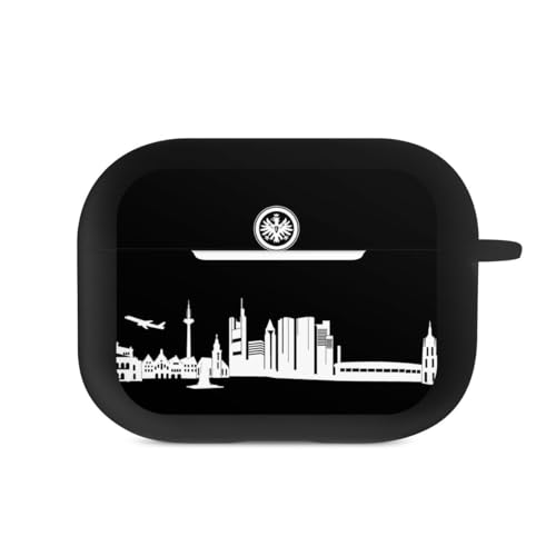 DeinDesign Hülle mit Karabiner kompatibel mit Apple AirPods Pro 1. Generation Case schwarz Schutzhülle mit Schlüsselanhänger SGE Eintracht Frankfurt Skyline von DeinDesign
