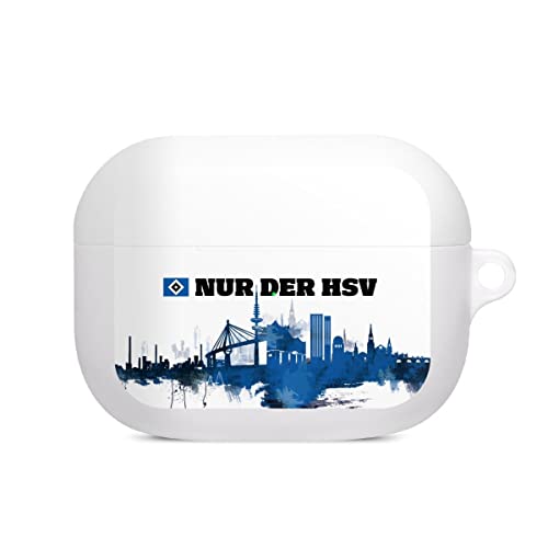 DeinDesign Hülle mit Karabiner kompatibel mit Apple AirPods Pro 1. Generation Case weiß Schutzhülle mit Schlüsselanhänger HSV Offizielles Lizenzprodukt Bundesliga von DeinDesign