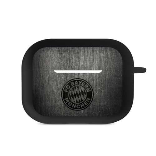 Hülle mit Karabiner kompatibel mit Apple AirPods Pro 2. Generation Case schwarz Schutzhülle mit Schlüsselanhänger Metallic Look FCB FC Bayern München von DeinDesign
