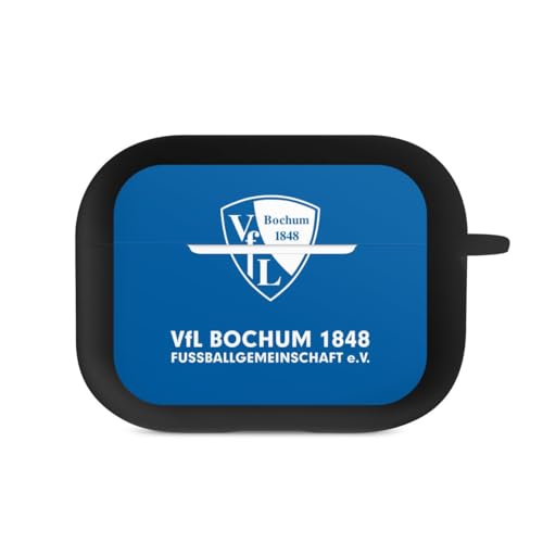 DeinDesign Hülle mit Karabiner kompatibel mit Apple AirPods Pro 2. Generation Case schwarz Schutzhülle mit Schlüsselanhänger VFL Bochum Offizielles Lizenzprodukt Bundesliga von DeinDesign