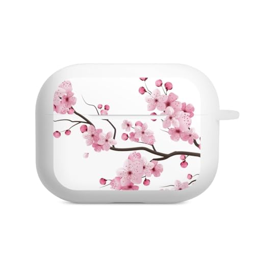 DeinDesign Hülle mit Karabiner kompatibel mit Apple AirPods Pro 2. Generation Case weiß Schutzhülle mit Schlüsselanhänger Kirschblüten Japan Asien von DeinDesign