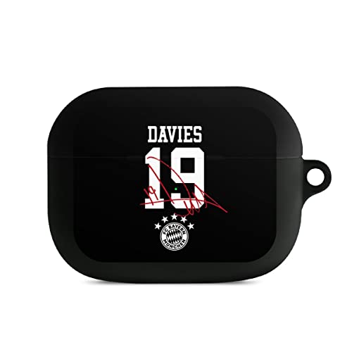 DeinDesign Hülle mit Karabiner kompatibel mit Apple AirPods Pro Case schwarz Schutzhülle mit Schlüsselanhänger FC Bayern München FCB Davies von DeinDesign