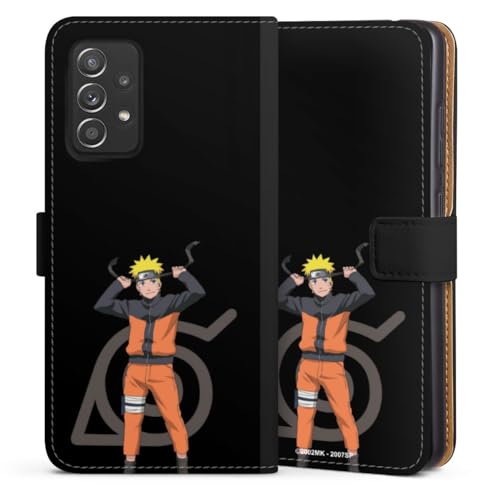 DeinDesign Klapphülle kompatibel mit Samsung Galaxy A52s 5G Handyhülle aus Kunst Leder schwarz Flip Case Naruto Shippuden Offizielles Lizenzprodukt Animeserie von DeinDesign