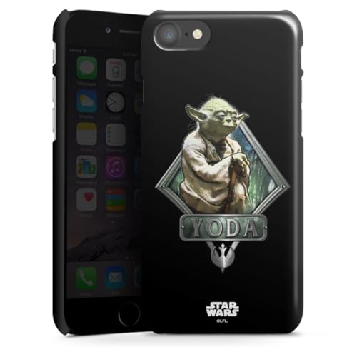 DeinDesign Premium Case kompatibel mit Apple iPhone SE (2022) Smartphone Handyhülle Schutzhülle glänzend Yoda Star Wars Weltall von DeinDesign