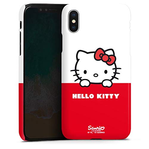DeinDesign Premium Case kompatibel mit Apple iPhone X Smartphone Handyhülle Schutzhülle glänzend Fanartikel Hello Kitty Kawaii von DeinDesign