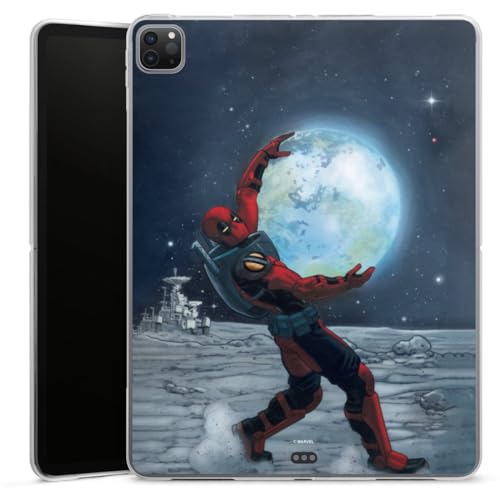 DeinDesign Silikon Hülle kompatibel mit Apple Apple iPad Pro 12.9" 4. (2020) Case Tablet Hülle Deadpool Mond Marvel von DeinDesign