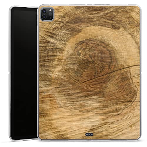 DeinDesign Silikon Hülle kompatibel mit Apple iPad Pro 12.9 (2020) Case Tablet Hülle Holzoptik Baumstamm Natur von DeinDesign