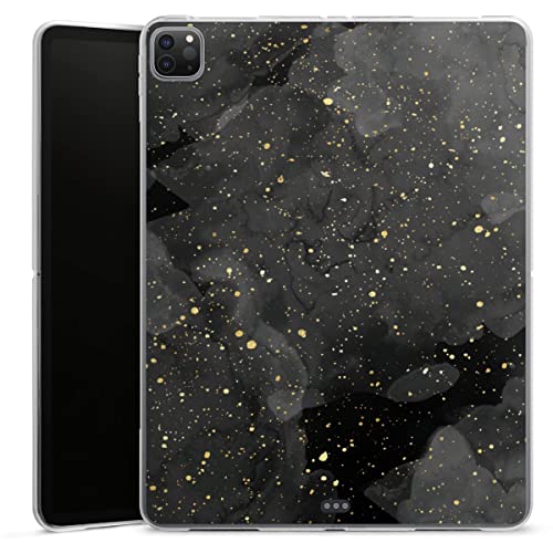 DeinDesign Silikon Hülle kompatibel mit Apple iPad Pro 12.9 (2020) Case Tablet Hülle Marmor Glitzer Look Gold & Kupfer von DeinDesign