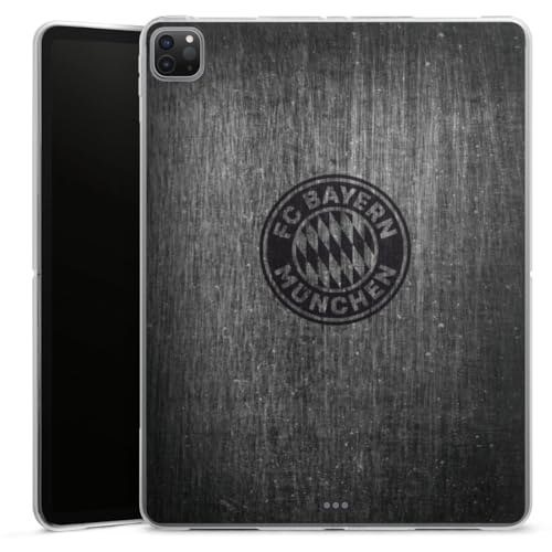 DeinDesign Silikon Hülle kompatibel mit Apple iPad Pro 12.9 (2020) Case Tablet Hülle Metallic Look FCB FC Bayern München von DeinDesign