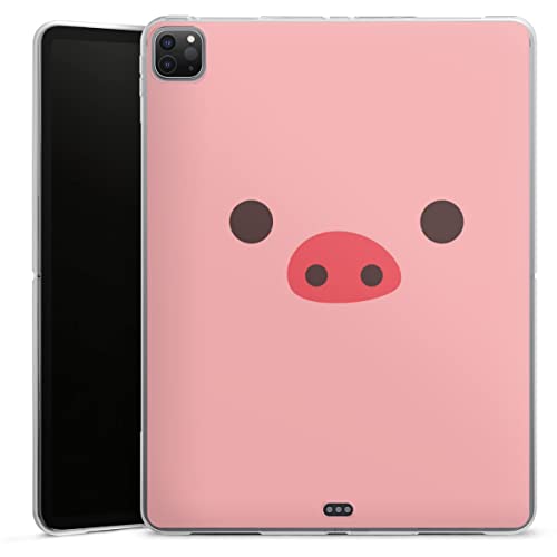 DeinDesign Silikon Hülle kompatibel mit Apple iPad Pro 12.9 (2020) Case Tablet Hülle Schwein Schweinenase Comic von DeinDesign