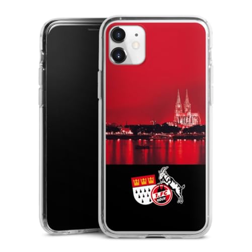 DeinDesign Silikon Hülle kompatibel mit Apple iPhone 11 Case transparent Handyhülle Skyline 1. FC Köln Offizielles Lizenzprodukt von DeinDesign