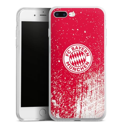 DeinDesign Silikon Hülle kompatibel mit Apple iPhone 8 Plus Case transparent Handyhülle FC Bayern München Offizielles Lizenzprodukt FCB von DeinDesign