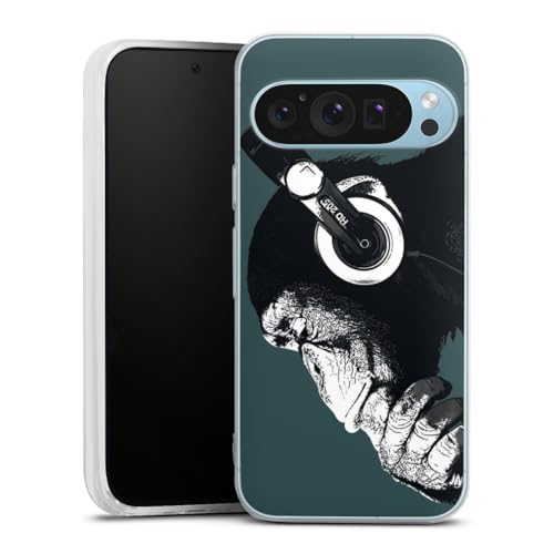 DeinDesign Silikon Hülle kompatibel mit Google Pixel 9 Pro Case transparent Handyhülle AFFE Kopfhörer Musik DeinDesign Silikon Hülle kompatibel mit Google Pixel 9 Pro Case transparent Handyhülle AFFE Kopfhörer Musik von DeinDesign