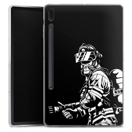 DeinDesign Silikon Hülle kompatibel mit Samsung Galaxy S7 FE 2021 Tab Case Tablet Hülle Feuerwehr Feuerwehrmann Lebensretter von DeinDesign