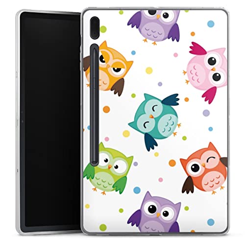 DeinDesign Silikon Hülle kompatibel mit Samsung Galaxy S7 FE 2021 Tab Case Tablet Hülle Kinder Eule Muster von DeinDesign