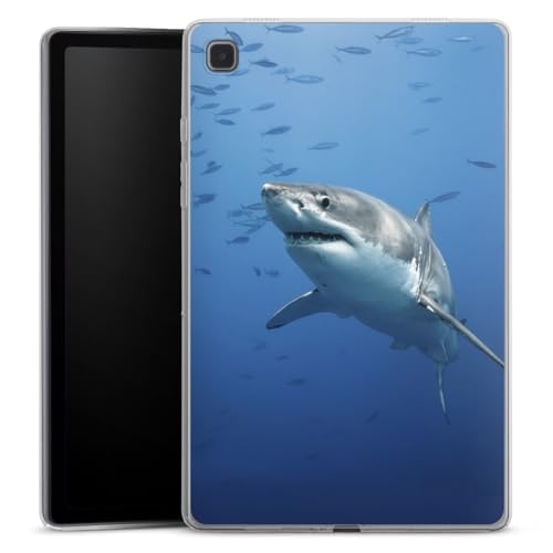 DeinDesign Silikon Hülle kompatibel mit Samsung Galaxy Tab A7 10.4 (2020) Case Tablet Hülle Hai Fisch Meer von DeinDesign