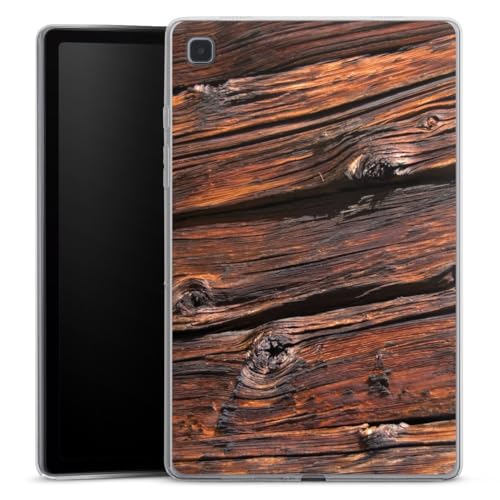 DeinDesign Silikon Hülle kompatibel mit Samsung Galaxy Tab A7 10.4 (2020) Case Tablet Hülle Holzoptik Holzbalken Holz von DeinDesign