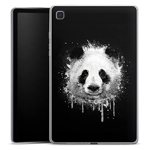 DeinDesign Silikon Hülle kompatibel mit Samsung Galaxy Tab A7 10.4 (2020) Case Tablet Hülle Panda schwarz Malerei von DeinDesign