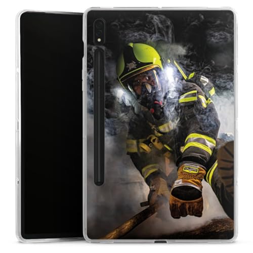 DeinDesign Silikon Hülle kompatibel mit Samsung Galaxy Tab S8 Case Tablet Hülle Feuerwehr Feuerwehrmann Feuer von DeinDesign
