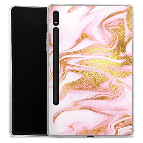 DeinDesign Silikon Hülle kompatibel mit Samsung Galaxy Tab S8 Case Tablet Hülle Glitter Glitzer Look pink von DeinDesign