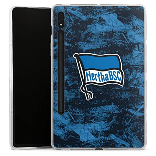 DeinDesign Silikon Hülle kompatibel mit Samsung Galaxy Tab S8 Case Tablet Hülle Hertha BSC Flagge Logo von DeinDesign
